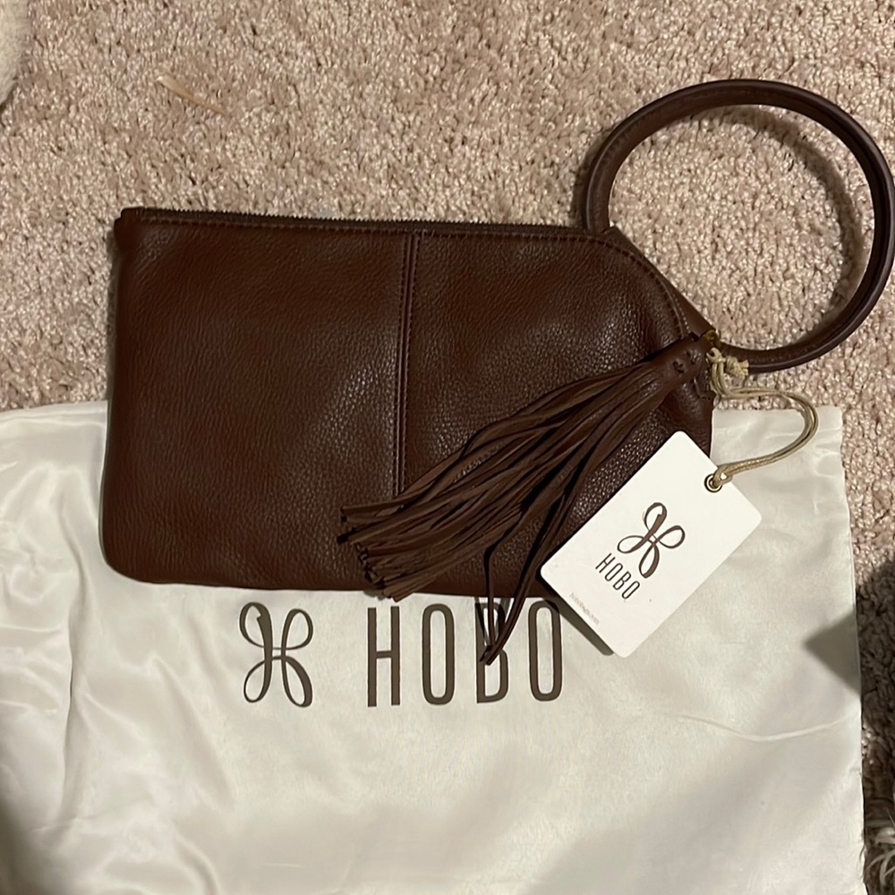 HOBO Brown leather clutch NWT